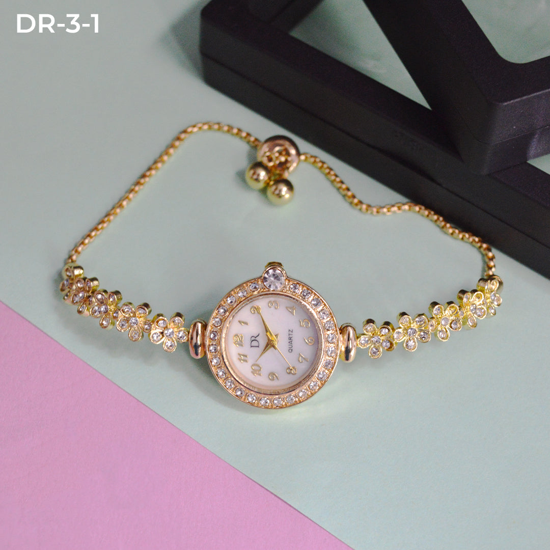 DR-3 RELOJ PULSERA TIPO JOYA EN ESTUCHE